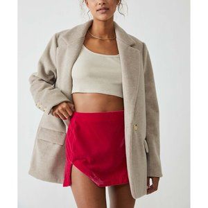 NWT Free People Annalise Velvet Mini Skirt / Pink Phenom